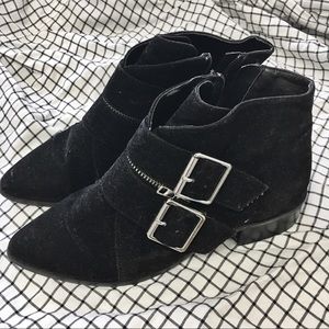 ASOS Faux Suede Moto Booties